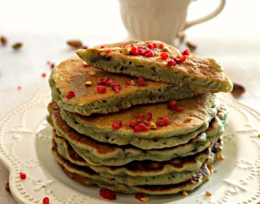Pancakes pistache framboise