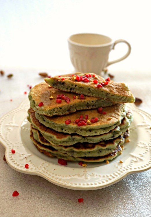 Pancakes pistache framboises – Bataille Food #25